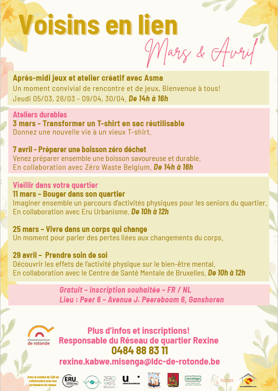 Programme - Voisins en lien - Mars et Avril 2026